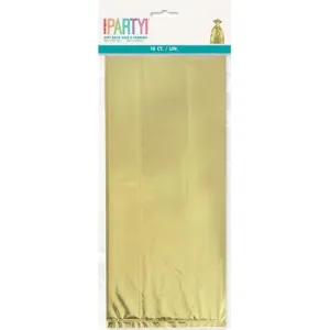 10pk Metallic Gold Cello Bags with Ties