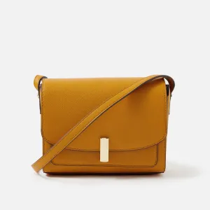 Accessorize London Abigail Turn Lock Cross-Body Bag Yellow