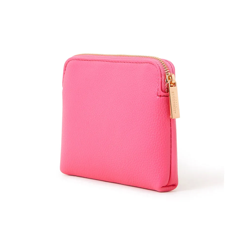 Accessorize London Women's Faux Leather pink Classic coin purse