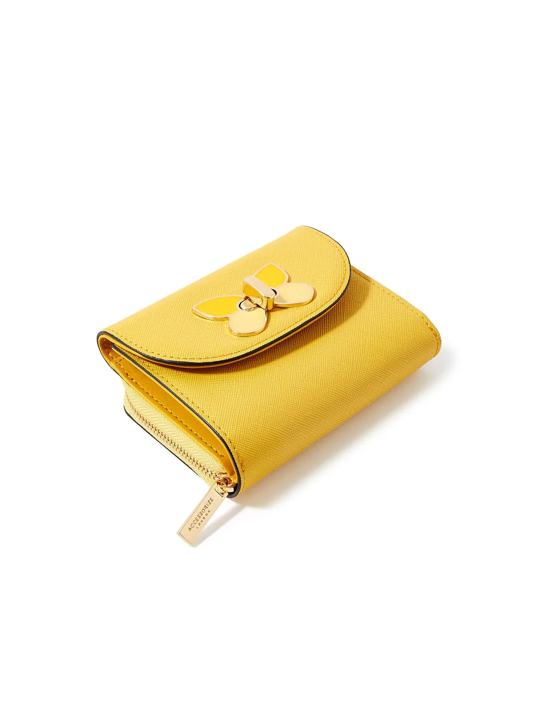 Accessorize London Women's Faux Leather Yellow Butterfly Wallet Purse