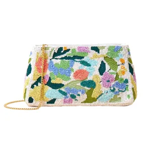 Accessorize London Women's Floral Beaded Zip Cross-Body Bag