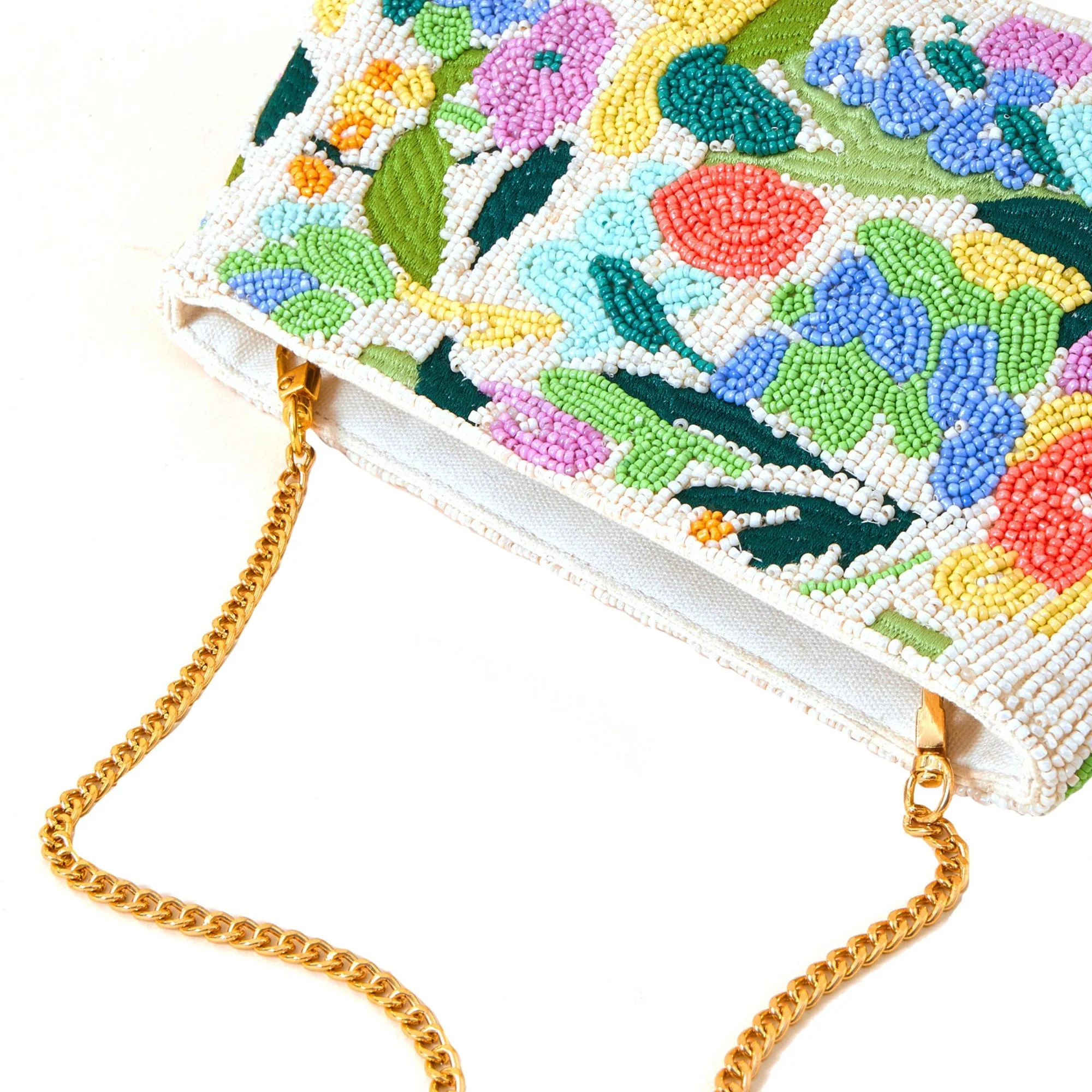 Accessorize London Women's Floral Beaded Zip Cross-Body Bag