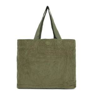 Accessorize London Women's Pure Organic Cotton Khaki Cord Shopper Bag