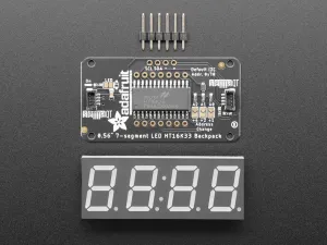 Adafruit 0.56" 4-Digit 7-Segment Display w/I2C Backpack - Yellow