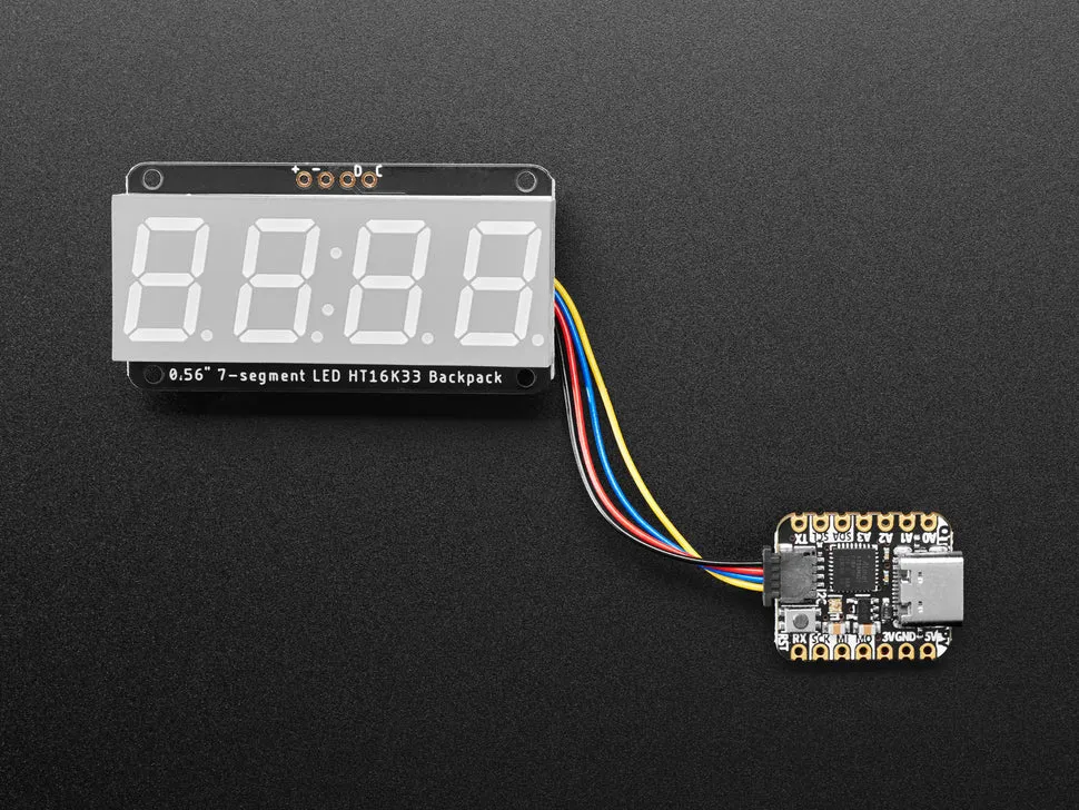 Adafruit 0.56" 4-Digit 7-Segment Display w/I2C Backpack - Yellow