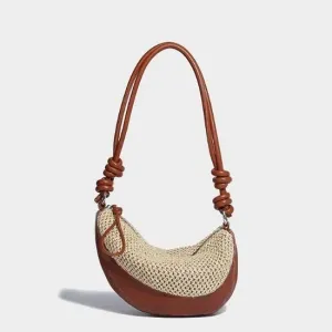 Advanced Trendy Underarm Bag Retro Versatile Single Shoulder Handheld Single Shoulder Crescent Bag Large Capacity Bag