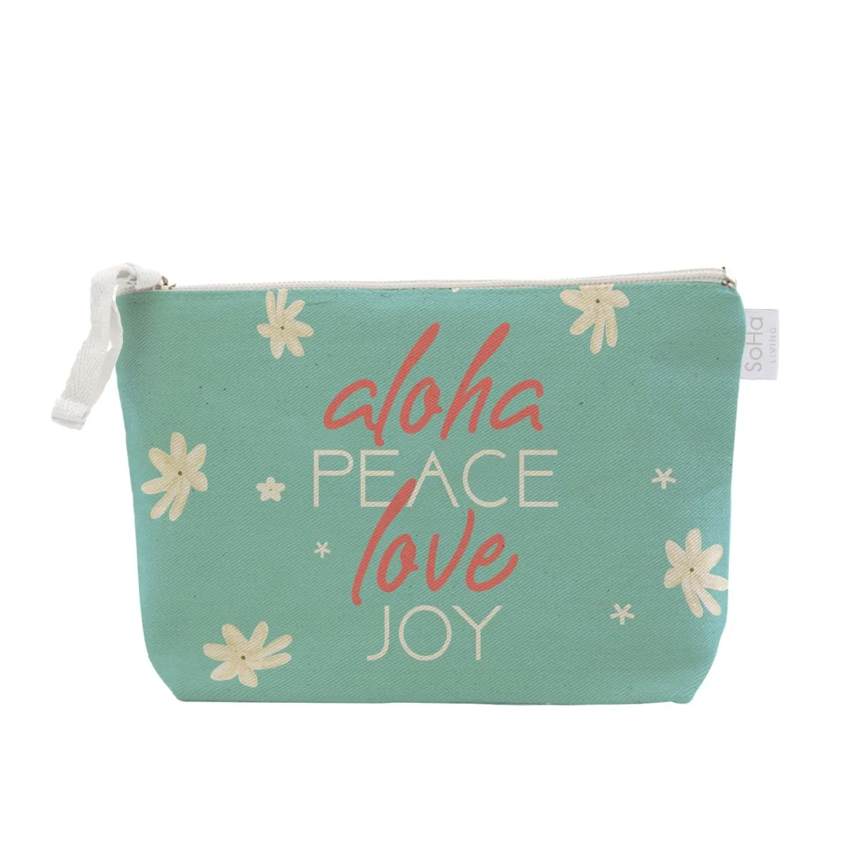 Aloha Peace Love Joy Cosmetic Bag, Large