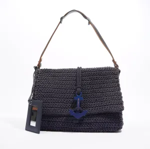 Balenciaga Womens Anchor Woven Bag Navy