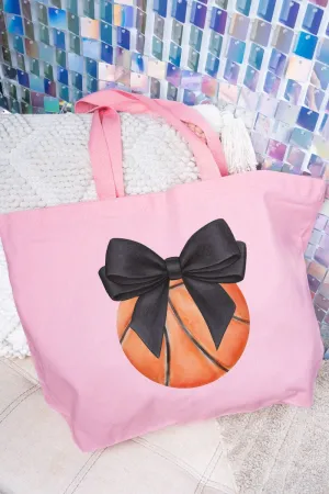 Basketball Game Girly Canvas Jumbo Tote