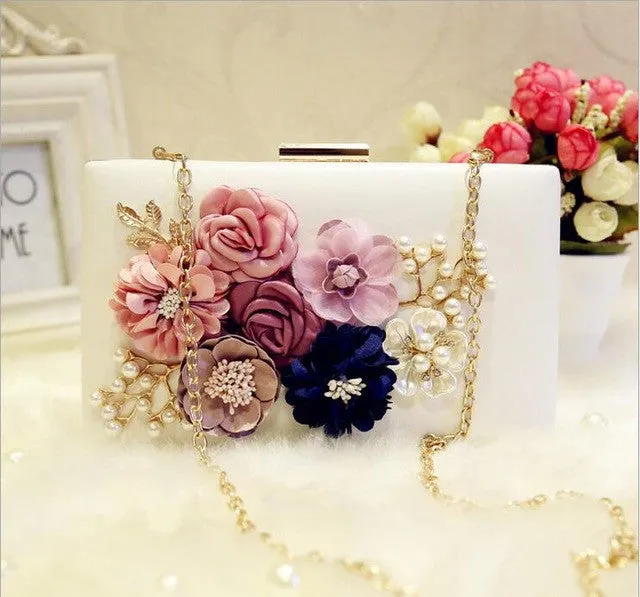 BEARBERRY 2017 high quality handmade flower evening bags brand women dinner clutch purse fashion clutch wallets drop shipping