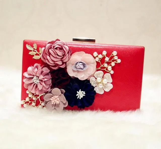 BEARBERRY 2017 high quality handmade flower evening bags brand women dinner clutch purse fashion clutch wallets drop shipping