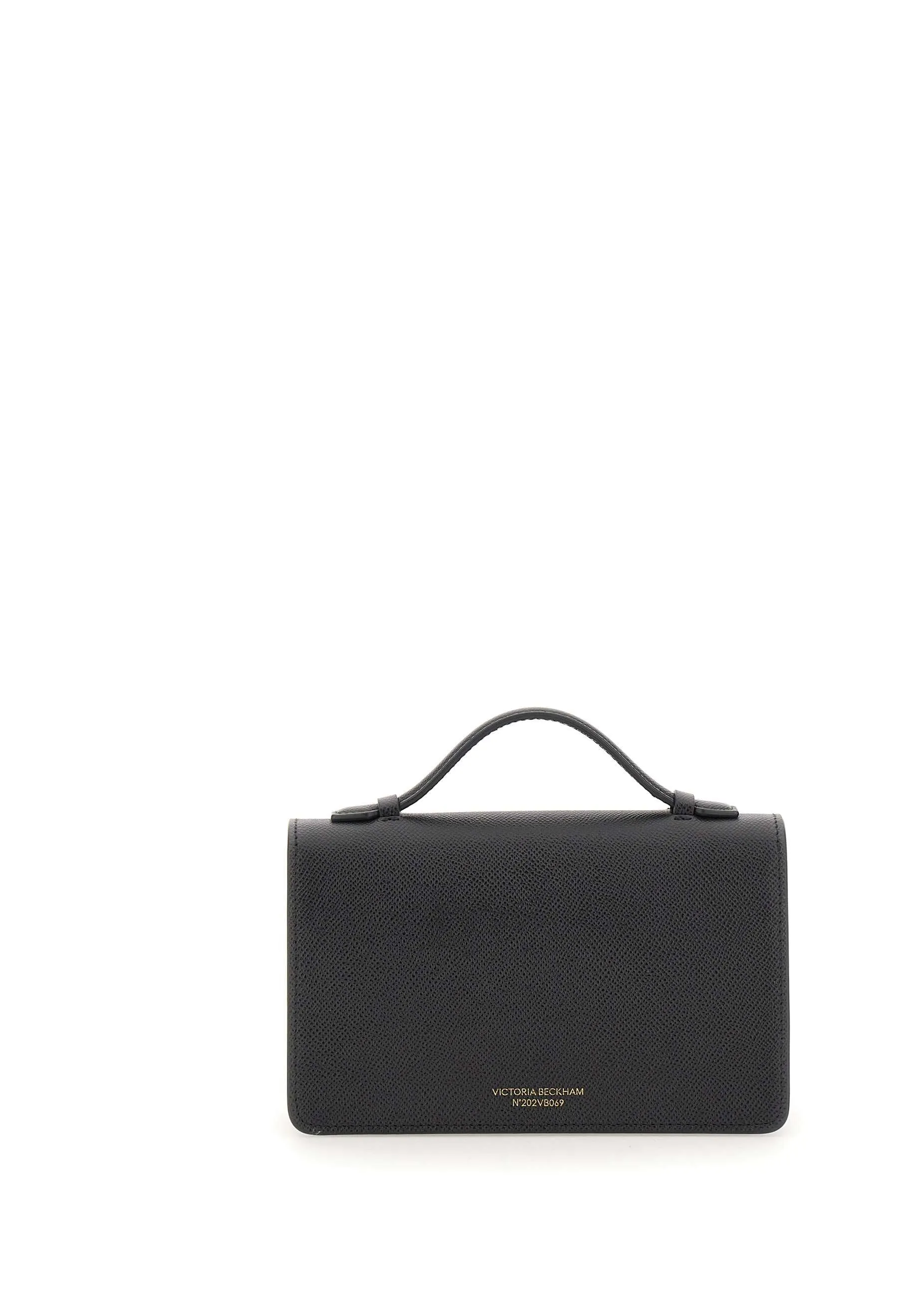 Black Calfskin Shoulder Bag Compact