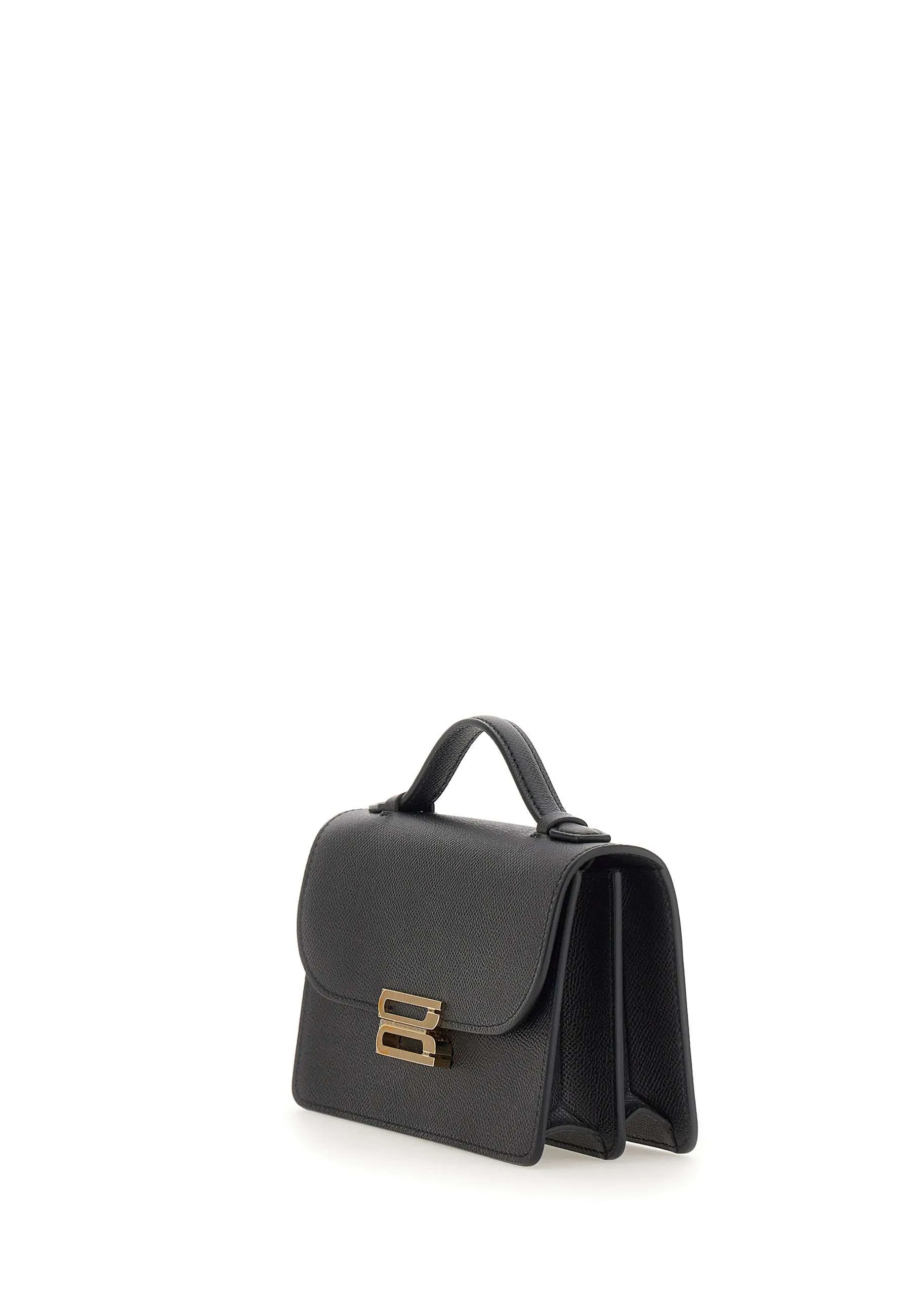 Black Calfskin Shoulder Bag Compact