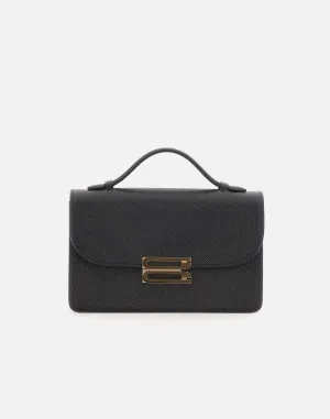 Black Calfskin Shoulder Bag Compact