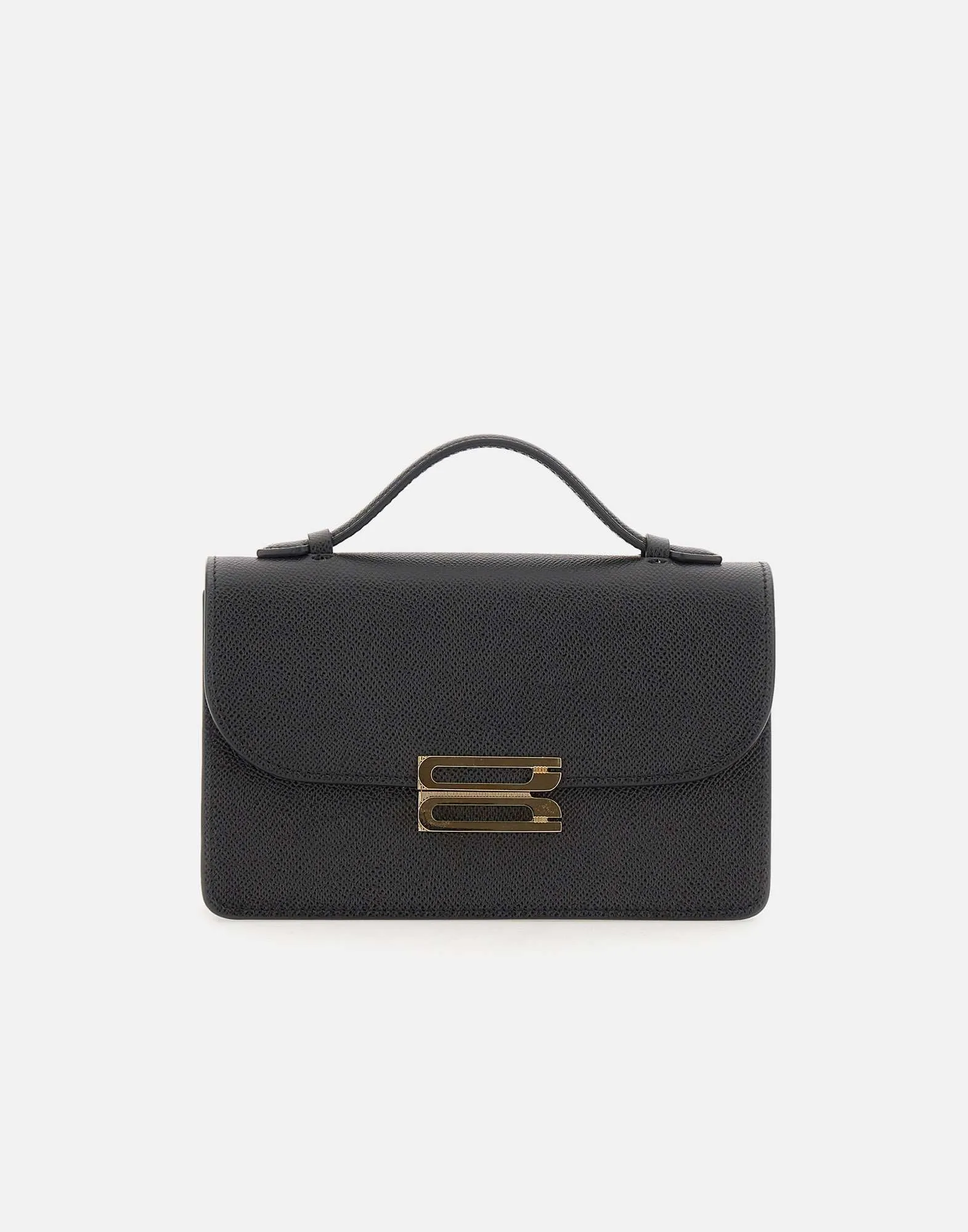 Black Calfskin Shoulder Bag Compact