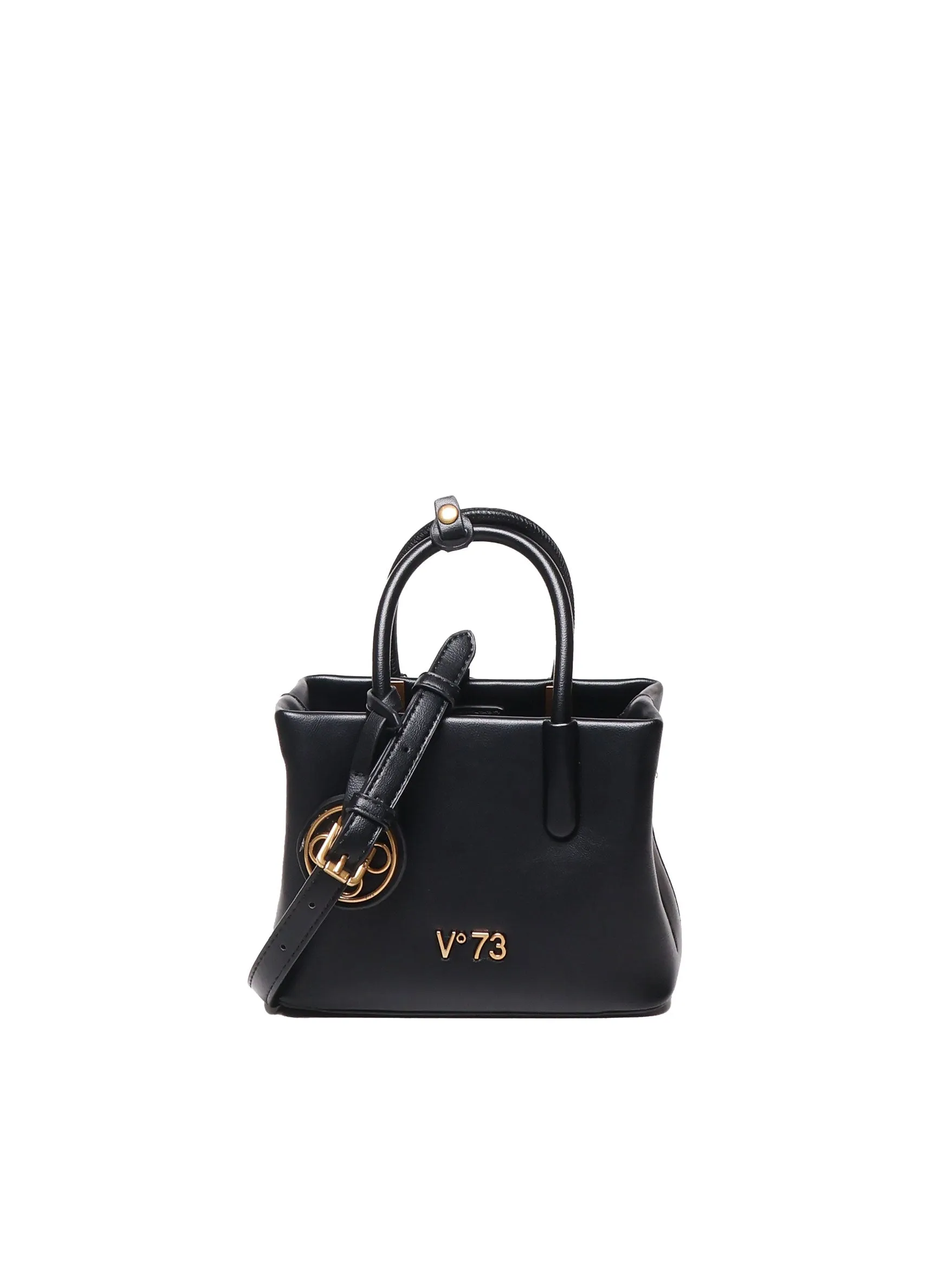 Black Mini Shoulder Bag with Zip Closure