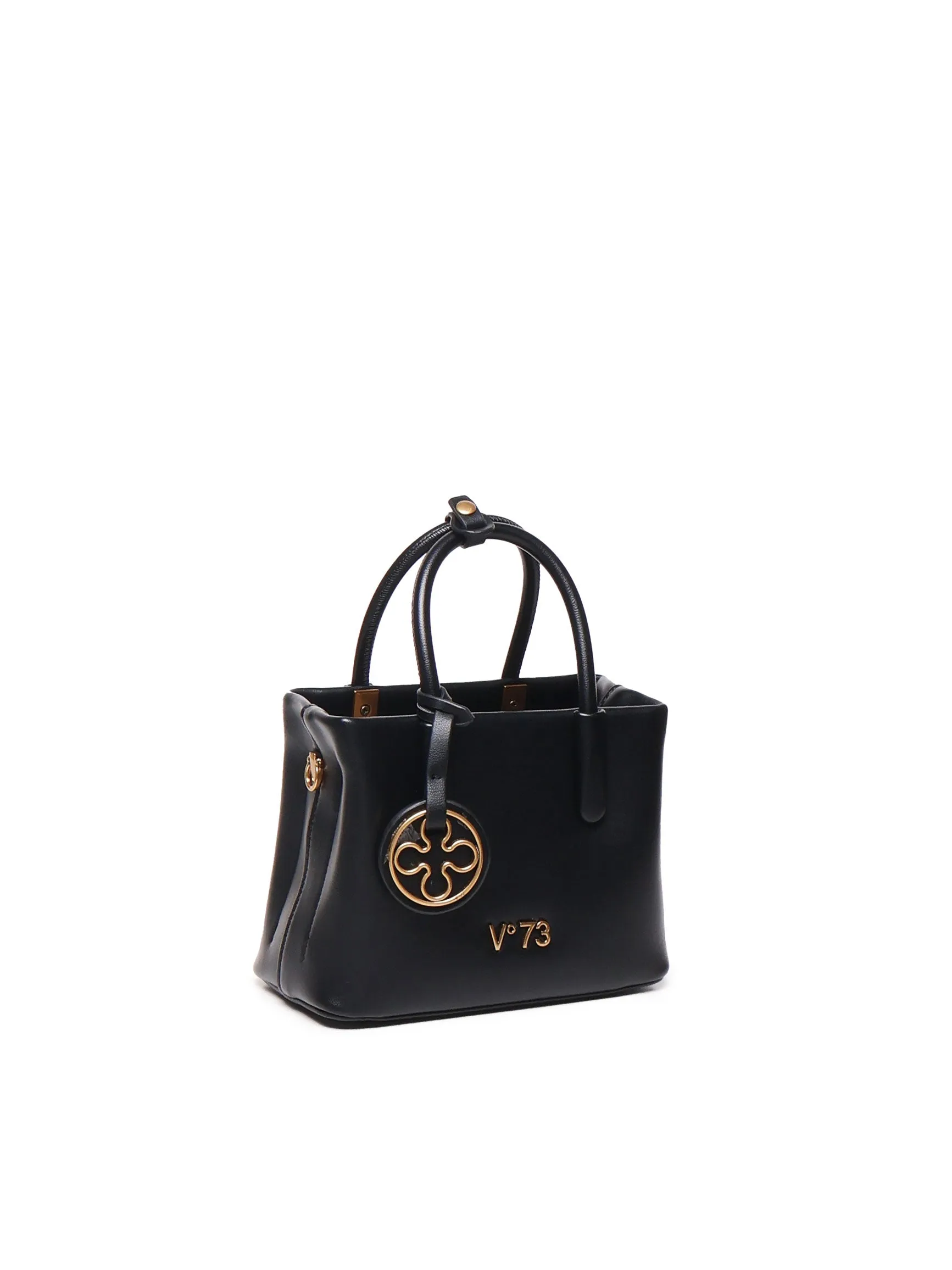 Black Mini Shoulder Bag with Zip Closure