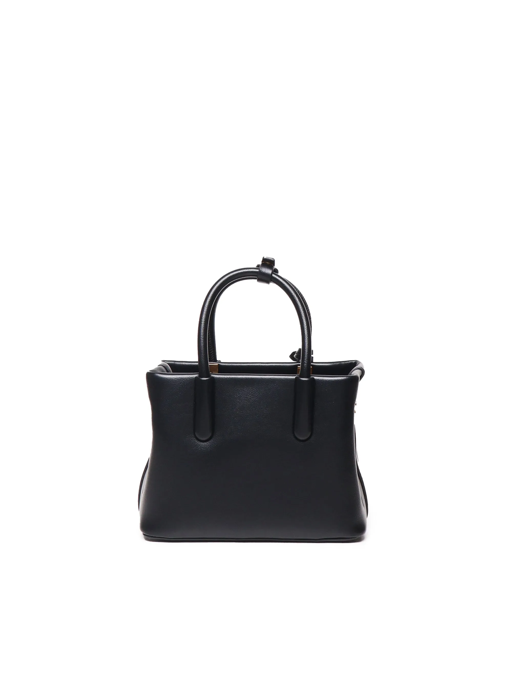 Black Mini Shoulder Bag with Zip Closure