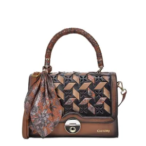 BO371RS - Cuadra black-brown casual satchel leather shoulder bag for women