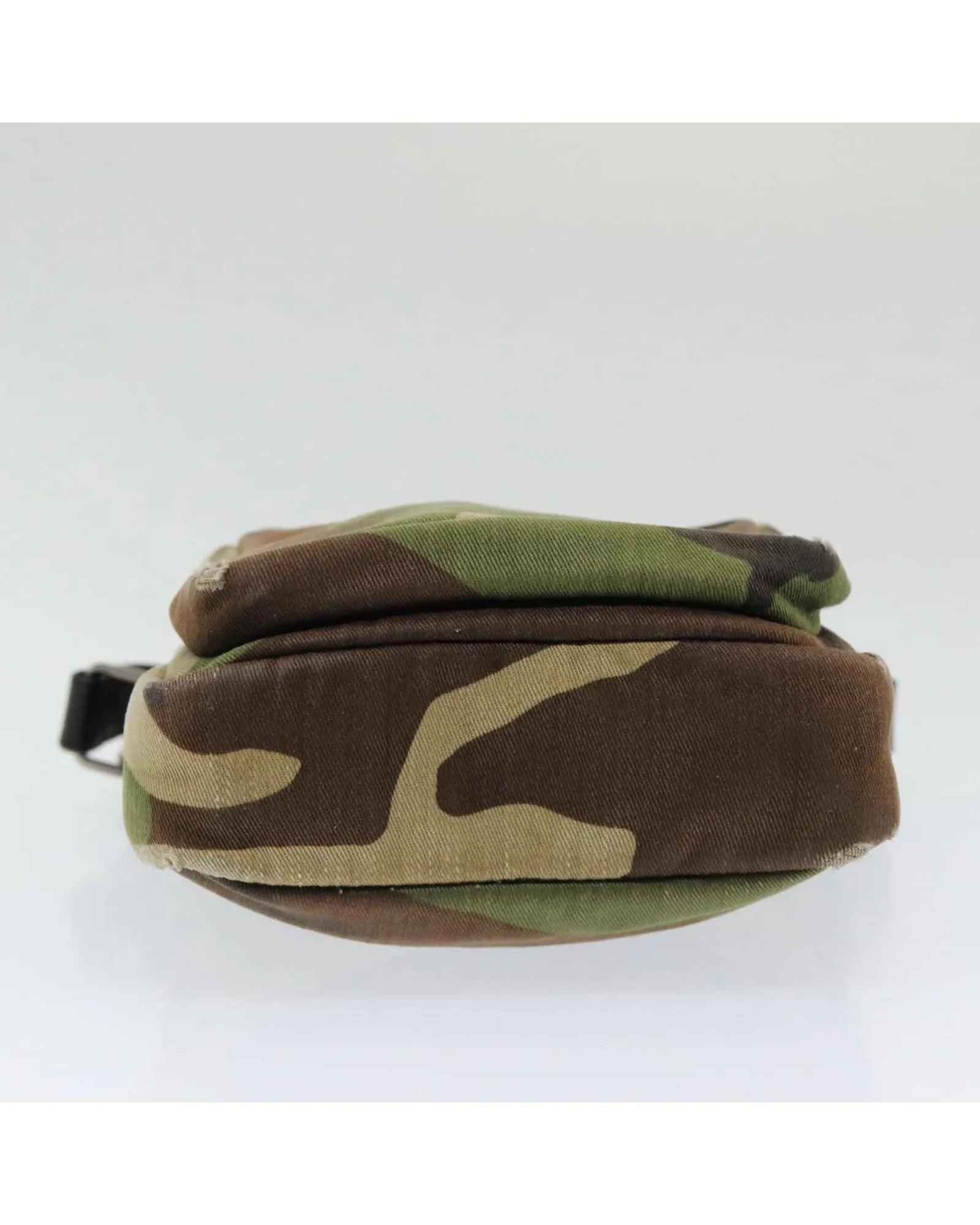 Camouflage Canvas Shoulder Bag with Silver Accents