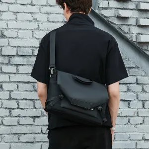 Casual Black Nylon Messenger Bag