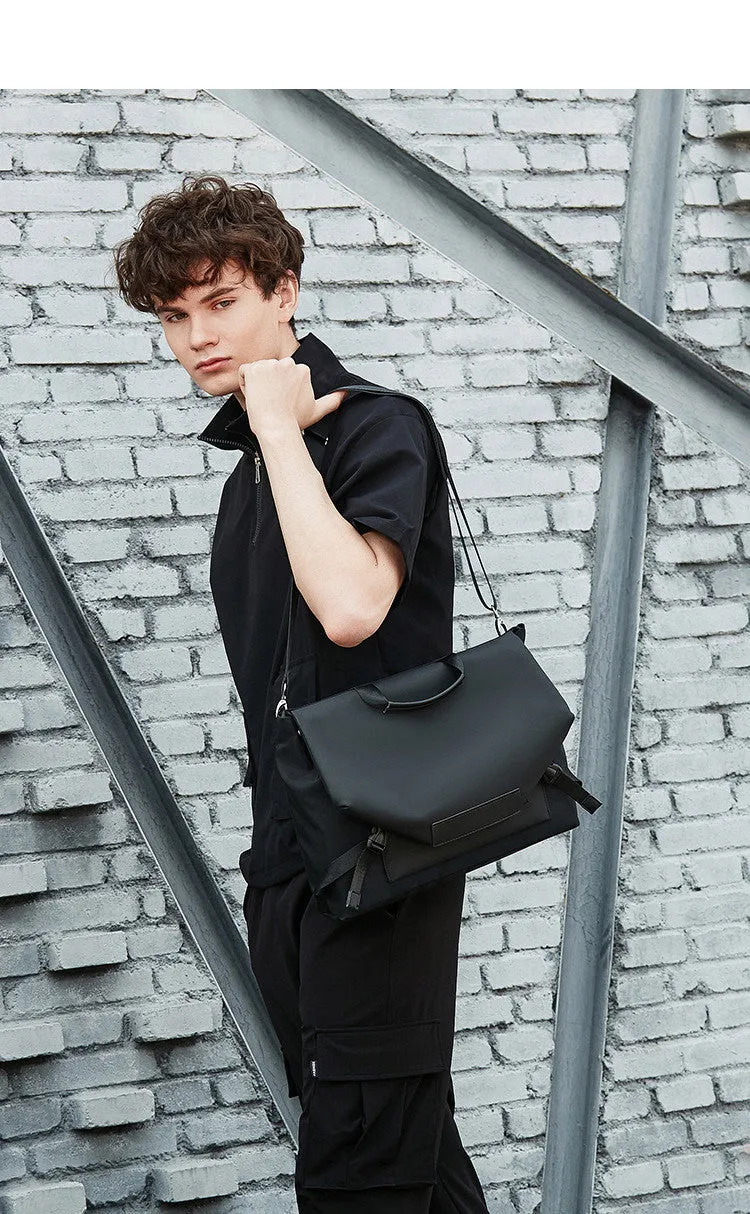 Casual Black Nylon Messenger Bag