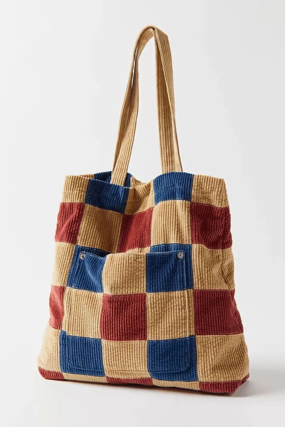 Casual Corduroy Print Tote Bag