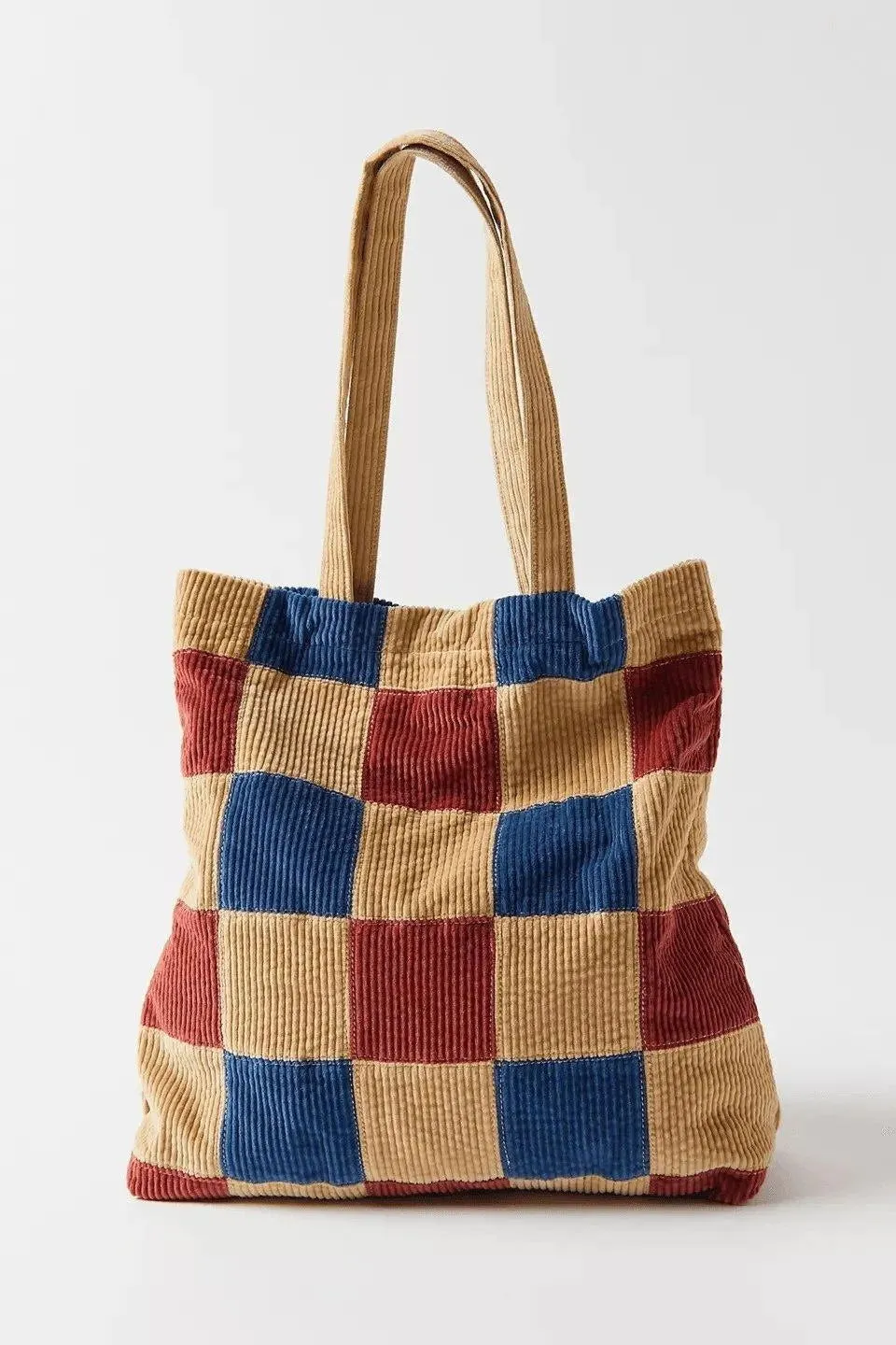 Casual Corduroy Print Tote Bag