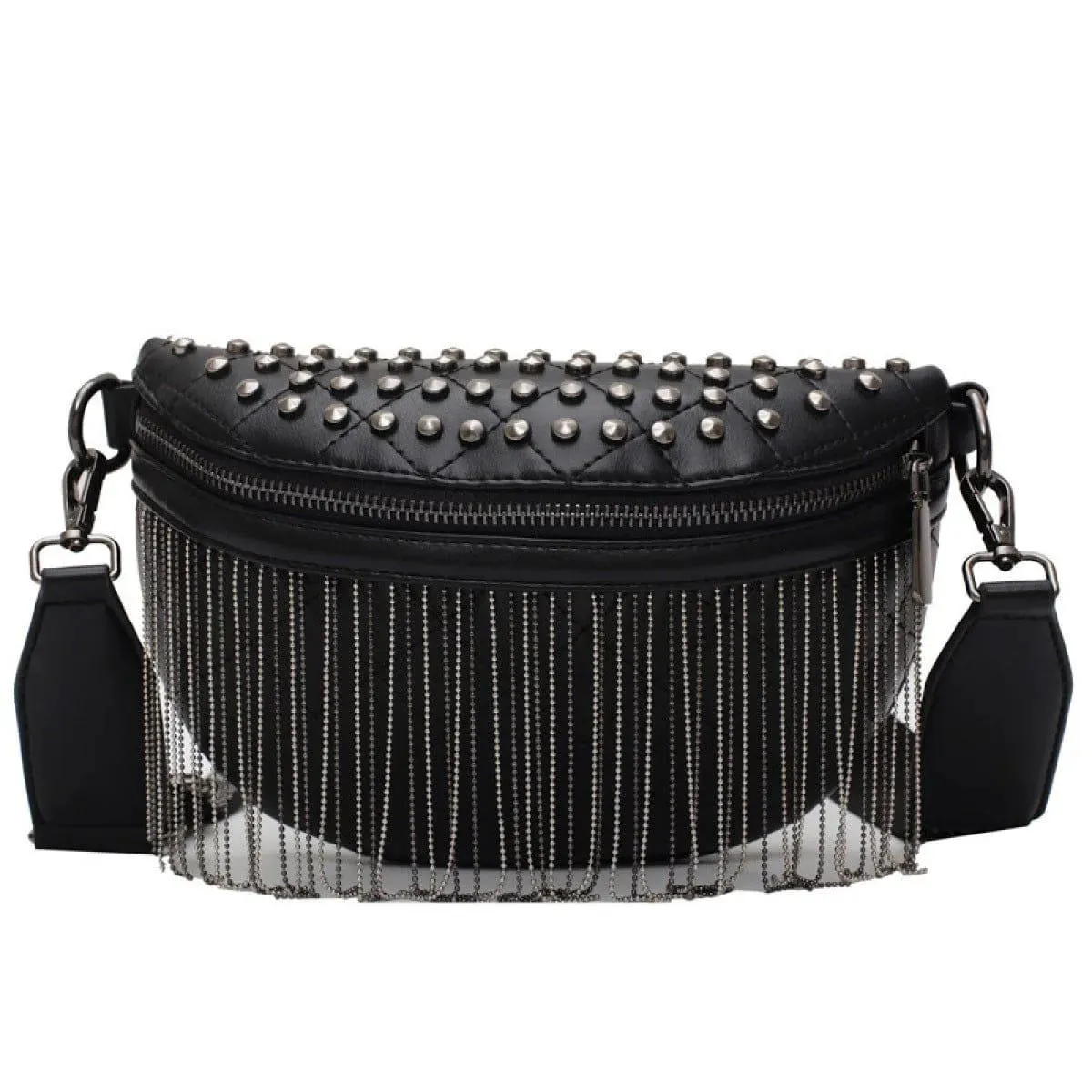 Casual Rivet Fringe Adjustable Crossbody Bag