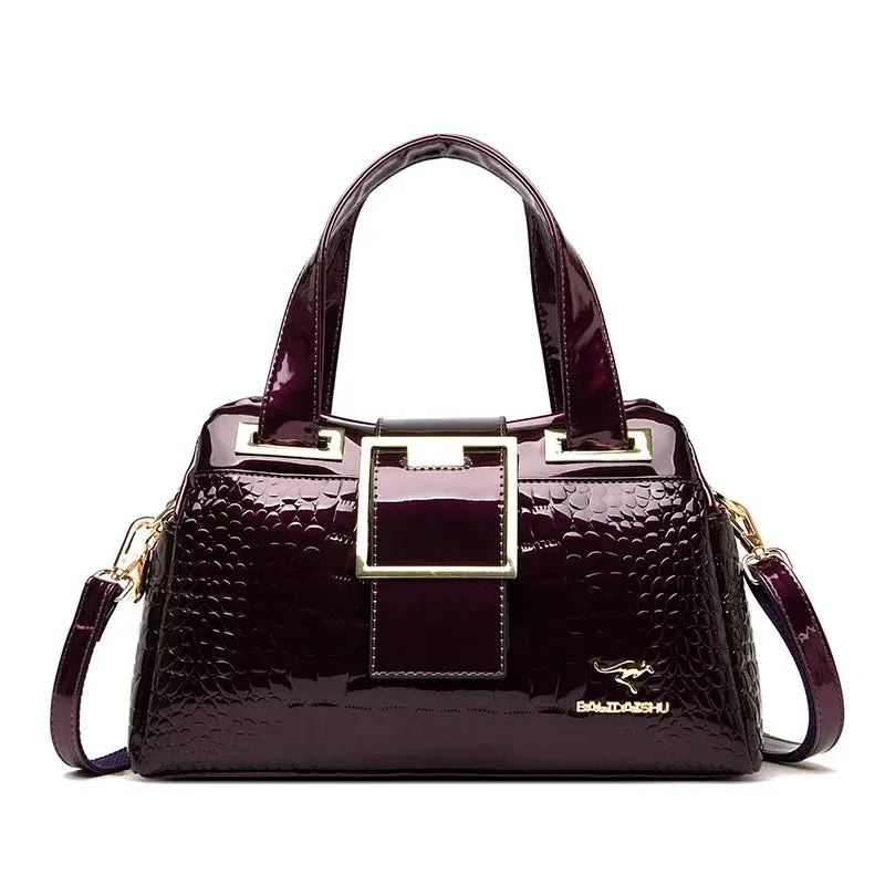 Crocodile Pattern Leather Shoulder Bags