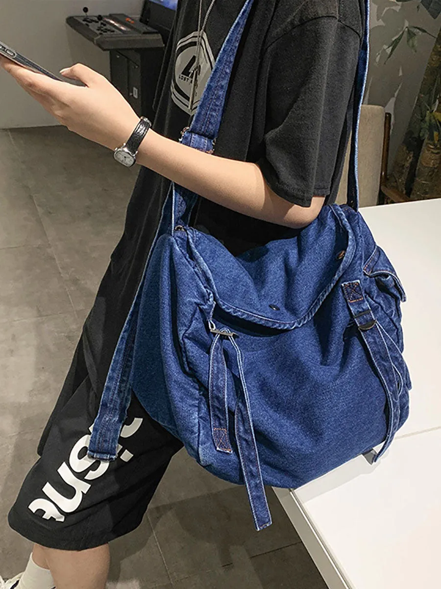 Denim Casual Large Capacity Bag Retro Shoulder Bag