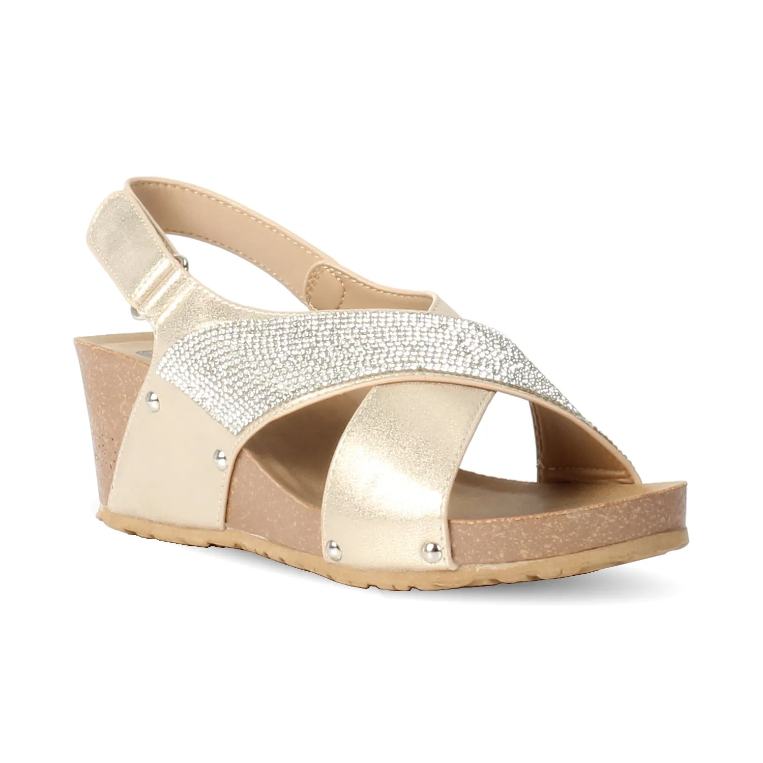 Embellished cork Wedge sandals