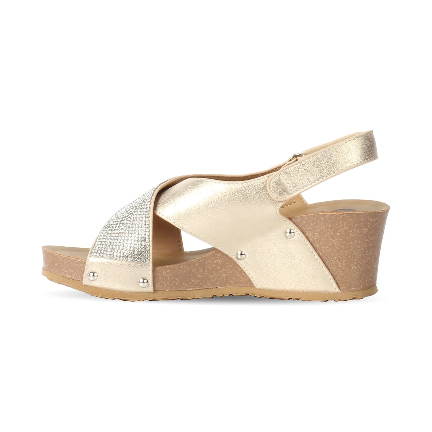 Embellished cork Wedge sandals