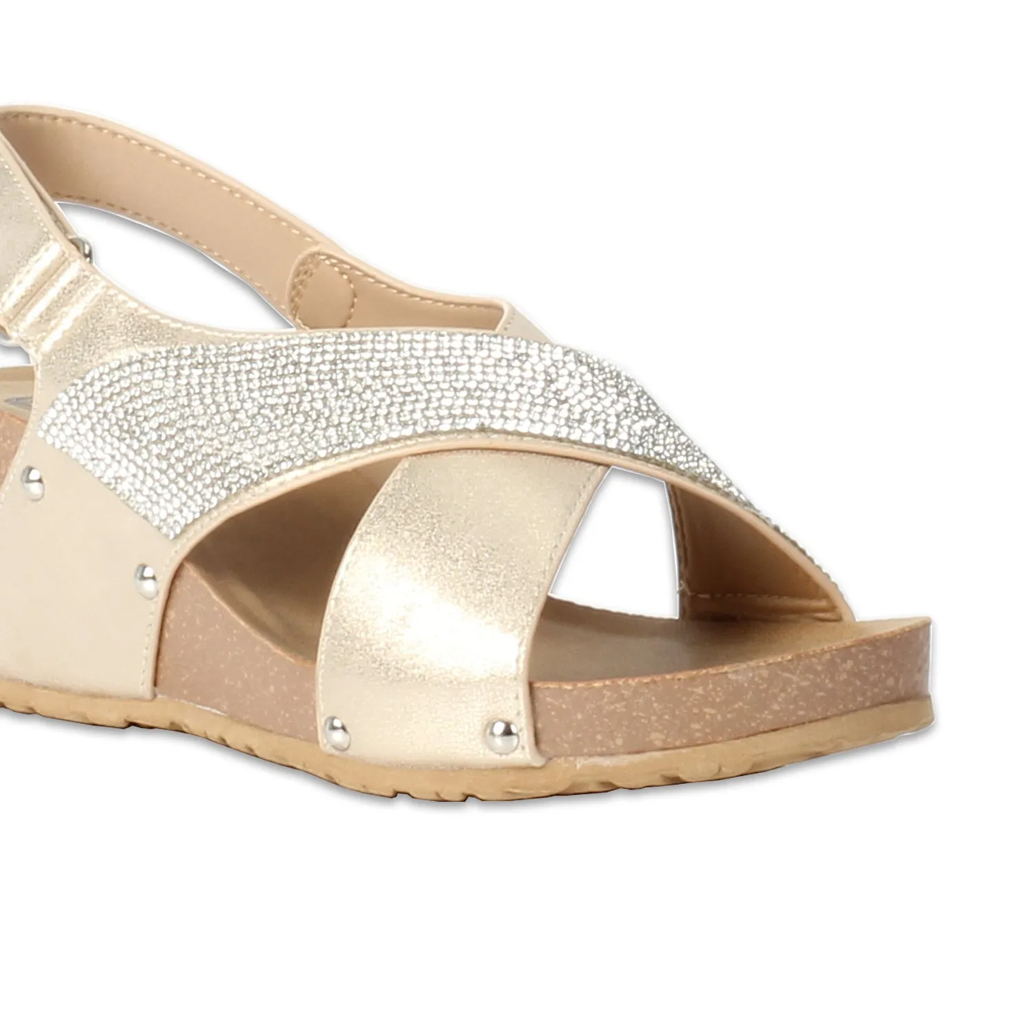 Embellished cork Wedge sandals