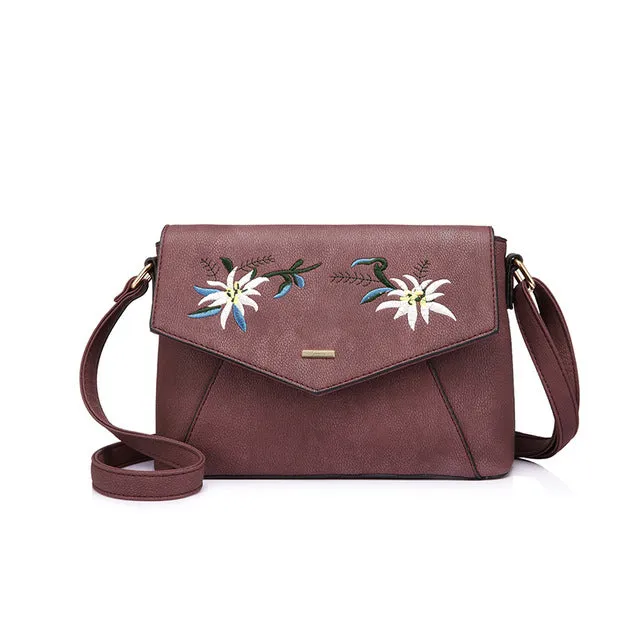 Flower Embroidery Handbag For Women