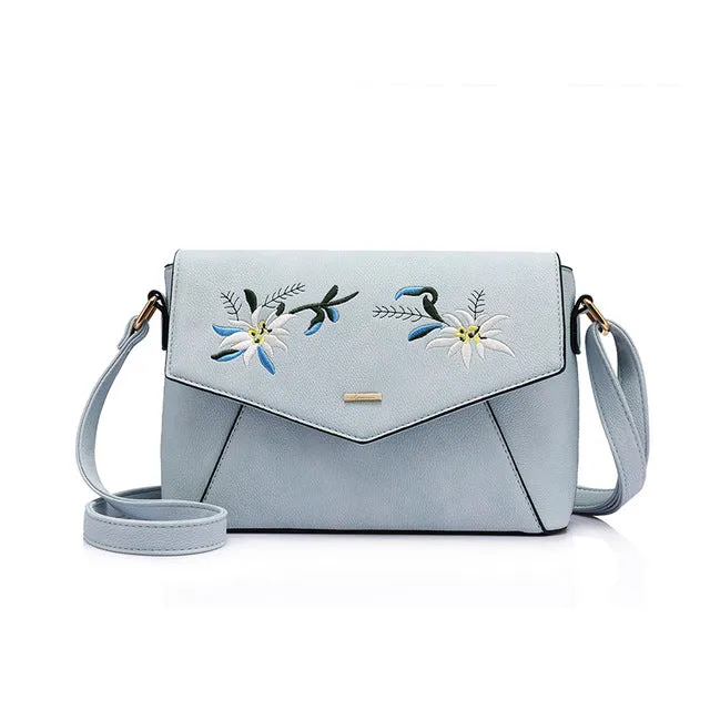 Flower Embroidery Handbag For Women