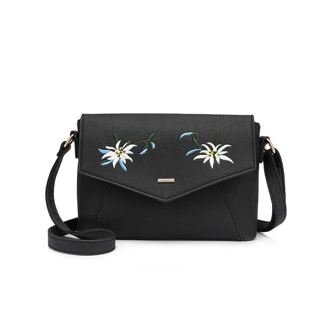 Flower Embroidery Handbag For Women