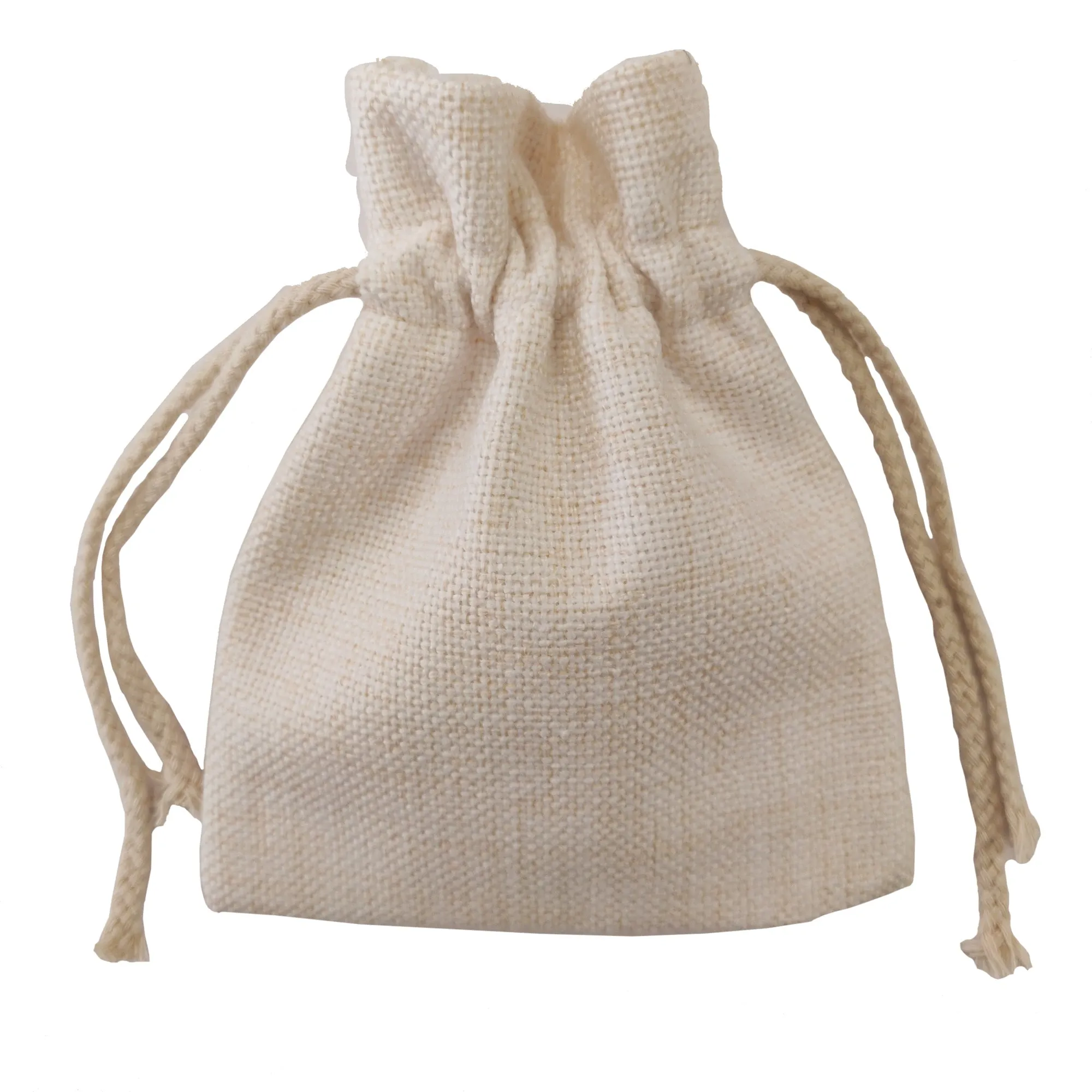 FULL CARTON - 100 x DOUBLE DRAWSTRING Bags - Thick Linen - 10cm x 15cm