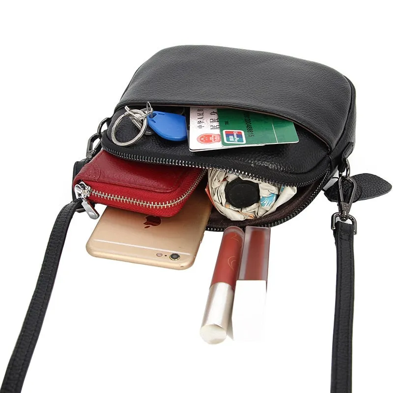 Genuine Leather Cross Body Bag Women Casual Shell Cow Leather Solid Shoulder Clutch