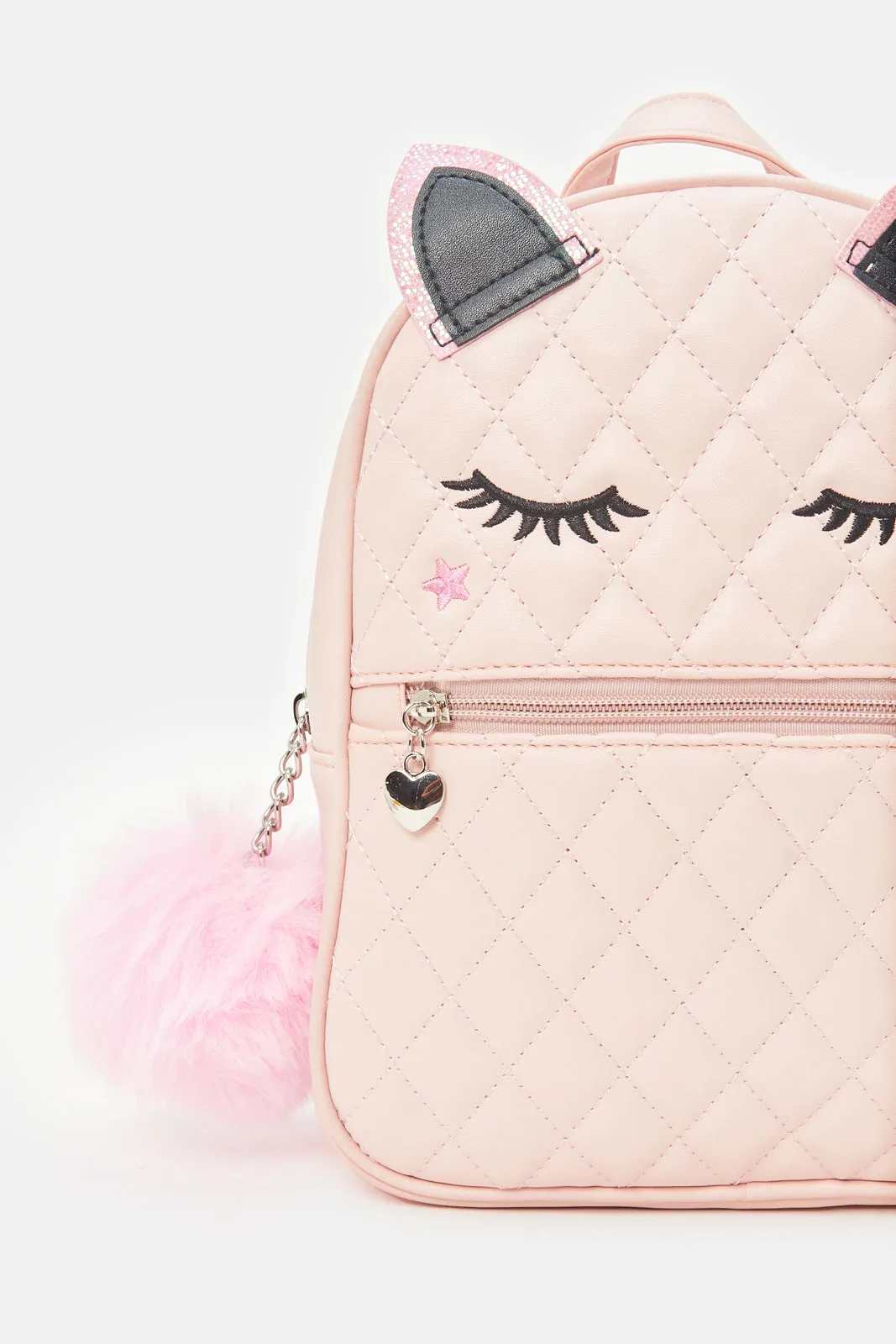 Girls Pink Character Embellished Backpack