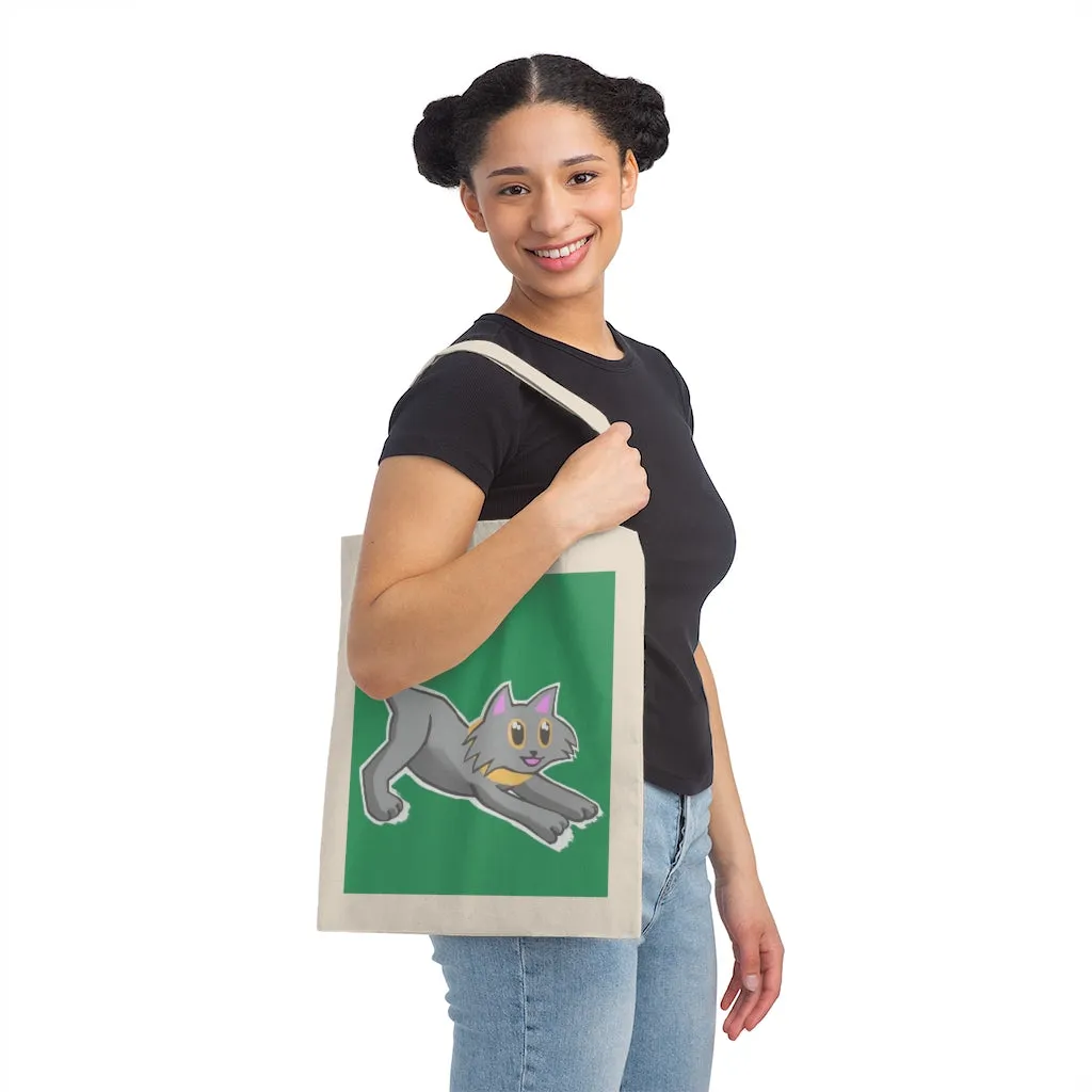 Grey Kitty Canvas Tote Bag