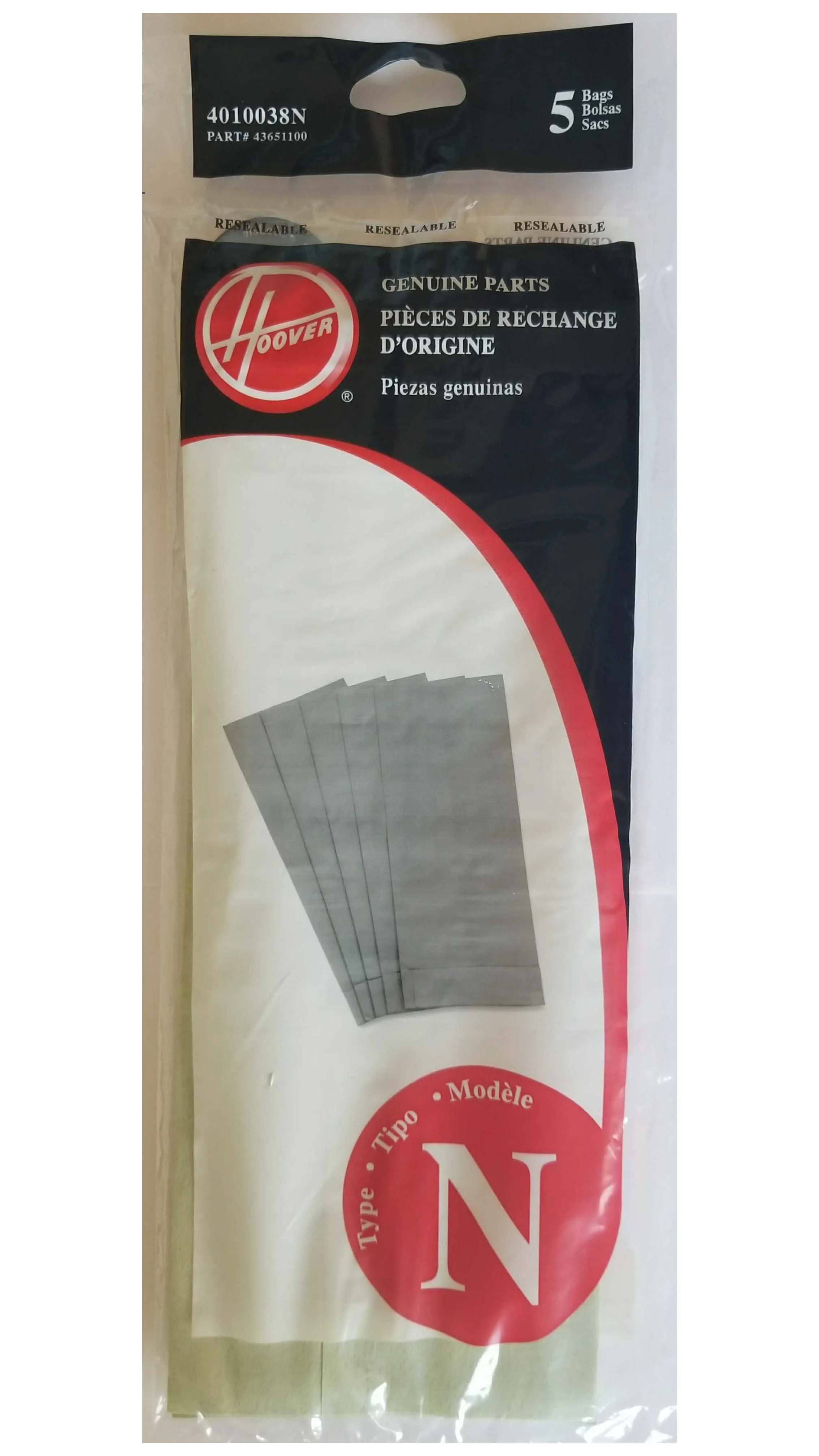 Hoover Type N Vacuum Bags - 5 Pack