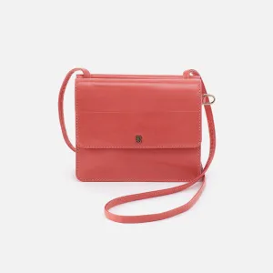 Jill Wallet Crossbody in Polished Leather - Cherry Blossom