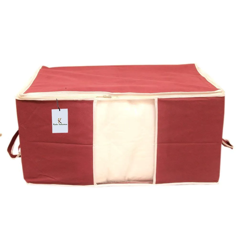 Kuber Industries 12 Piece Non Woven Underbed Storage Organiser Set, Extra Large, Maroon (CTSN043)