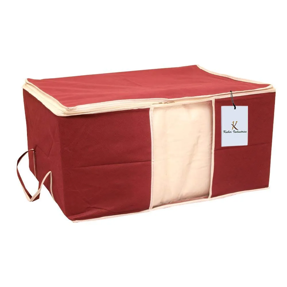 Kuber Industries 2 Piece Non Woven Underbed Storage Organiser Set, Extra Large, Maroon and Royal Blue (CTSN077)