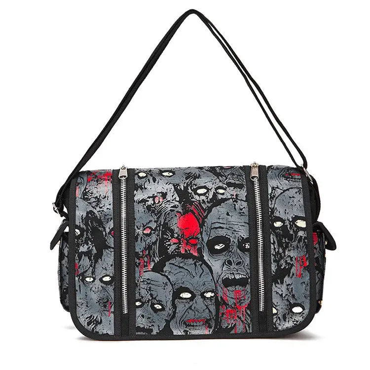 Large Zombie Ghost Shoulder Halloween Luminous Canvas Gothic Waterproof Bag