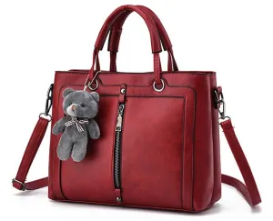 Leather Handbag Red Retro