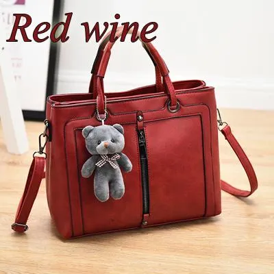 Leather Handbag Red Retro