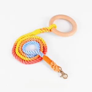 Loofie - Colorful Leash with Wood Handle