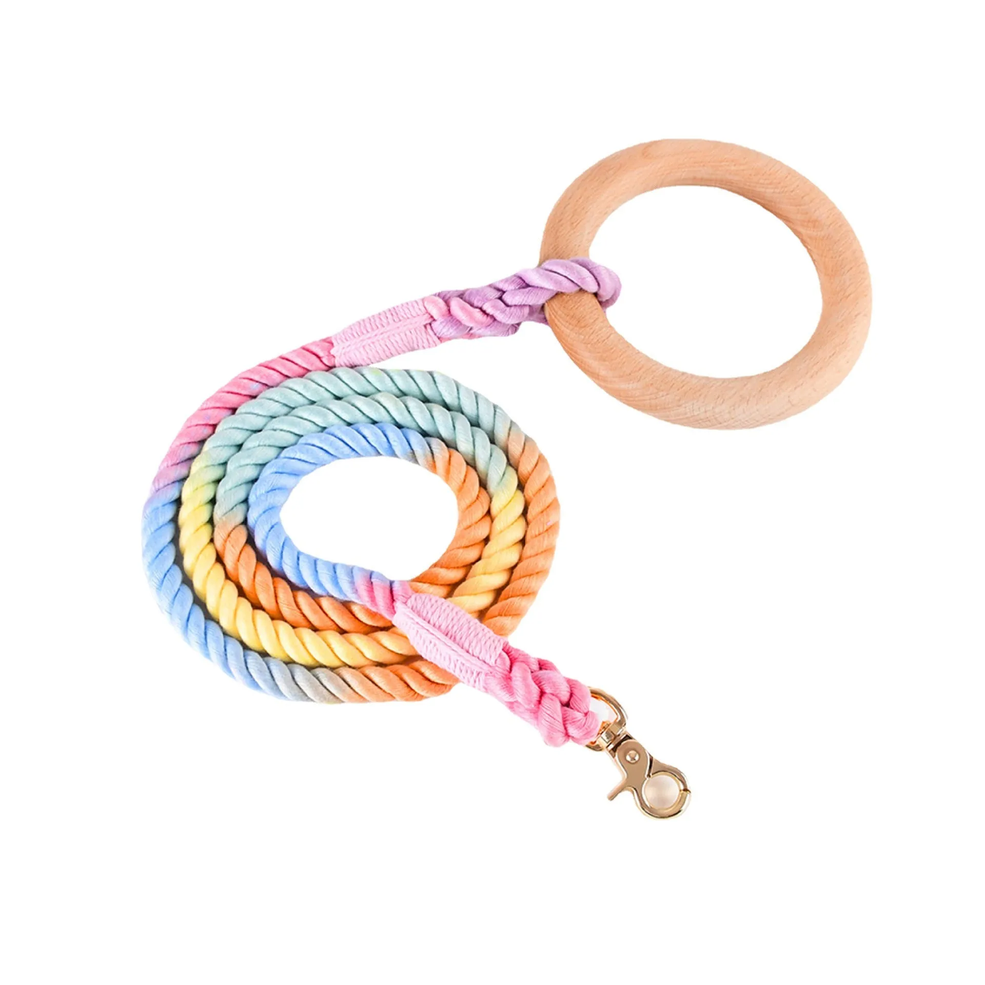 Loofie - Colorful Leash with Wood Handle